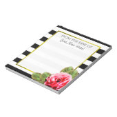 Op maat gemaakt voor vrouwen roze roze rozen notitieblok (Linkerzijde)