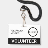 Op maat gemaakt vrijwilligersbadge koord evenement badge (Voorzijde met lanyard)