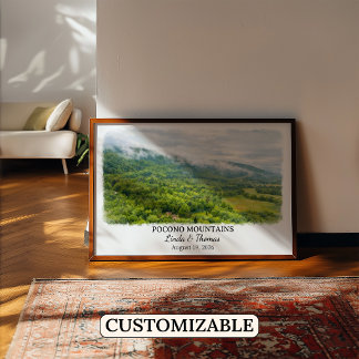 Op maat gemaakt wanddecoratie uit de Pocono Mounta Poster