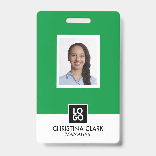 Op maat gemaakt werknemersfoto logo naam badge bed