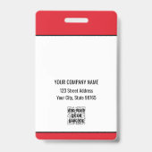 Op maat gemaakt zakelijk logo basis barcode person badge (Achterkant)
