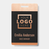 Op maat gemaakt zakelijk logo koper basis barcode badge (Voorzijde)