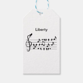 Op maat gemaakt zangvogeltje vioolsleutel kunst cadeaulabel