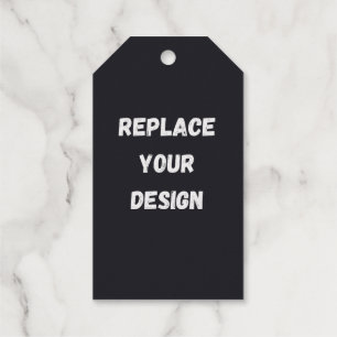 Op maat gemaakt zwart eenvoudig ontwerp Voeg foto Cadeaulabels