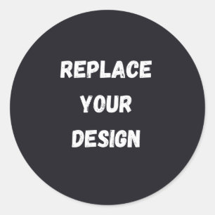 Op maat gemaakt zwart eenvoudig ontwerp Voeg foto Ronde Sticker