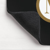 Op maat gemaakt zwart & goud midden zegelmonogram muismat (Hoek)