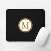 Op maat gemaakt zwart & goud midden zegelmonogram muismat (Met muis)