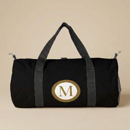 Op maat gemaakt zwart & goud middenzegel monogram plunjezak