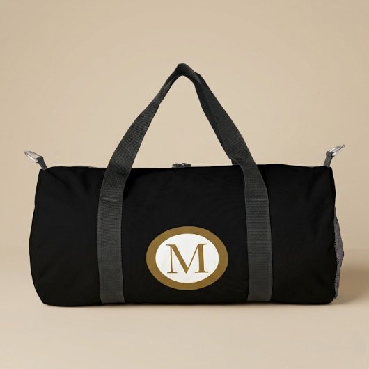 Op maat gemaakt zwart & goud middenzegel monogram plunjezak