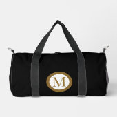 Op maat gemaakt zwart & goud middenzegel monogram plunjezak (Voorkant)