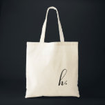 Op maat gemaakt zwart initiaal monogram tote bag<br><div class="desc">Eenvoudig,  modern en elegant. Tekst en tekstkleur zijn volledig aanpasbaar. Ideaal als bruidsmeisje geschenk,  trouwgunst,  verjaardags- of afstudeercadeau. Maakt deel uit van een collectie van Parcel Studios.</div>