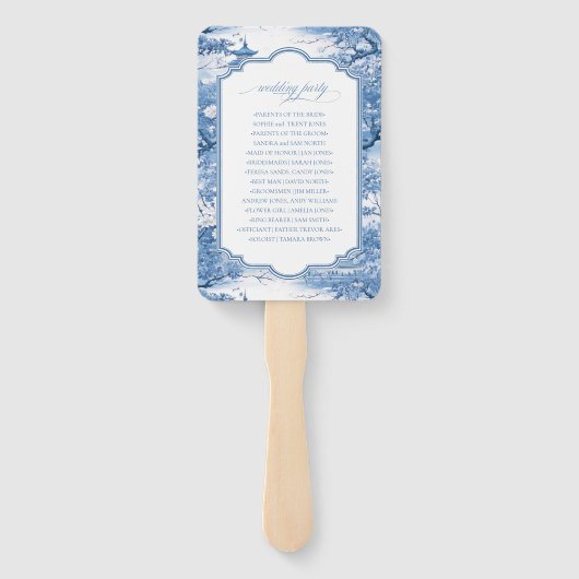 Op maat gemaakt zwart-wit huwelijksprogramma ID109 Handwaaier (Achterkant)