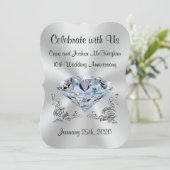 Op maat gemaakte 10e trouwjubileum uitnodiging (Staand voorkant)