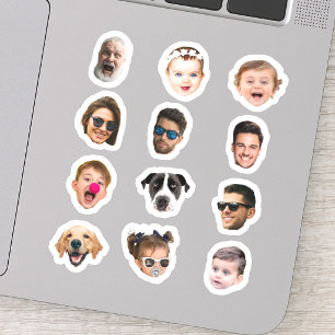 Op maat gemaakte 12 foto's gezichten Waterdichte v Sticker