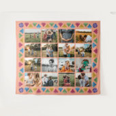 Op maat gemaakte 16-foto-collage diamant grote wan wandkleed (Voorkant (horizontaal))