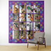 Op maat gemaakte 16-foto-collage diamant grote wan wandkleed (In situ)