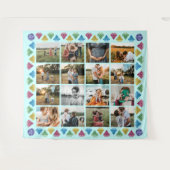 Op maat gemaakte 16-foto-collage diamant grote wan wandkleed (Voorkant (horizontaal))