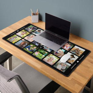 Op maat gemaakte 18 foto collage monogram geperson bureaumat