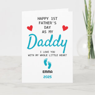 Op maat gemaakte 1e Vaderdag cadeau van baby Kaart