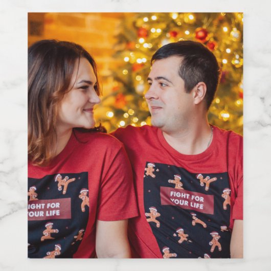 Op maat gemaakte 2 foto's dubbelzijdig wijn etiket (Enkel label)