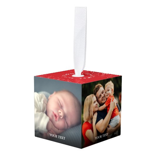 Op maat gemaakte 4 foto's Kerstmis decoratie (Voorkant hoekig)