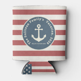 Op maat gemaakte 4 juli BBQ familie naam maritiem Blikjeskoeler
