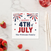 Op maat gemaakte 4 juli vuurwerk servetten (Insitu)