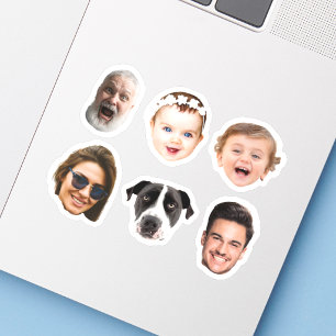 Op maat gemaakte 6 foto's gezichten waterdichte vi sticker