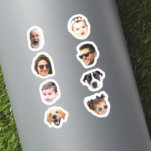 Op maat gemaakte 8 foto's gezichten waterdichte vi sticker
