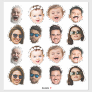 Op maat gemaakte 8 foto's gezichten Waterdichte vi Sticker