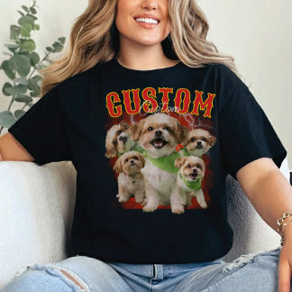 Op maat gemaakte 90s bootleg huisdier foto vintage t-shirt