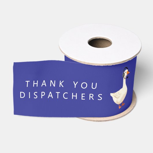 Op maat gemaakte 911-dispatch-eend met headset grosgrain lint (Spoel)