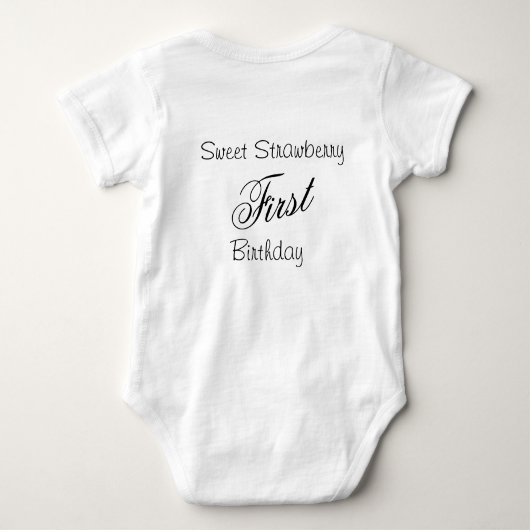 Op maat gemaakte aardbeien grap Baby Baby Shirtje Romper (Achterkant)
