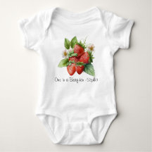 Op maat gemaakte aardbeien grap Baby Onesie