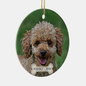Op maat gemaakte abrikozenkleurige Poodle-hondsfot Keramisch Ornament (Rechts)