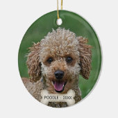 Op maat gemaakte abrikozenkleurige Poodle-hondsfot Keramisch Ornament (Links)