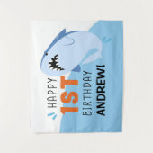 Op maat gemaakte achtergrond voor een Shark-thema  Wandkleed (Voorkant)