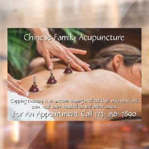 Op maat gemaakte acupunctuur cupping therapie bedr raamsticker