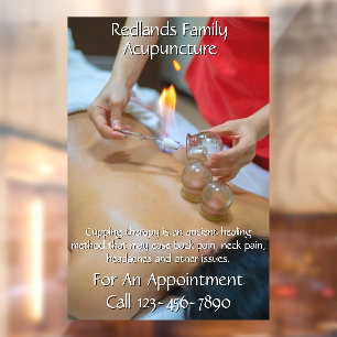 Op maat gemaakte acupunctuur cupping therapie bedr raamsticker