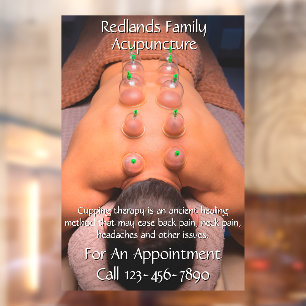 Op maat gemaakte acupunctuur cupping therapie bedr raamsticker