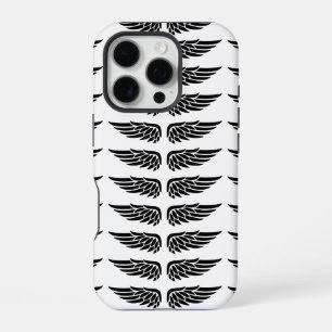 Op maat gemaakte Adelaar Vleugel Zwart en Wit iPho iPhone 16 Pro Hoesje