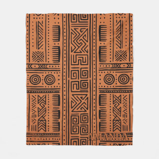 Op maat gemaakte Afrikaanse Mudcloth Terracotta De Fleece Deken