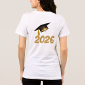 Op maat gemaakte afstudeerfoto-shirt klas van 2026 Tri-Blend shirt (Achterkant)