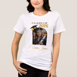 Op maat gemaakte afstudeerfoto-shirt klas van 2026 Tri-Blend shirt