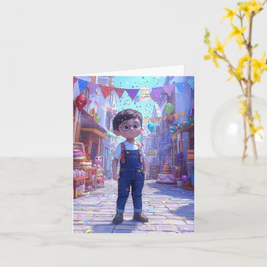 Op maat gemaakte AI-foto-kerstkaart | Gepersonalis Kaart (Gele Bloem)