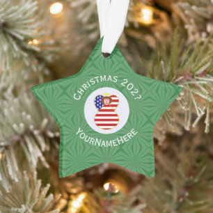 Op maat gemaakte Amerikaanse engel kerst vlag met  Ornament