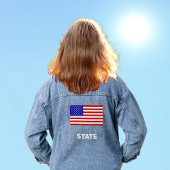 Op maat gemaakte Amerikaanse vlag denim jas Jacket