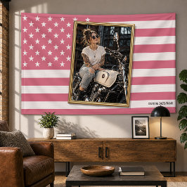 Op maat gemaakte Amerikaanse vlag met jouw foto, d Spandoek