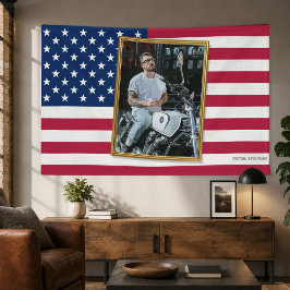 Op maat gemaakte Amerikaanse vlag met jouw foto, s Spandoek