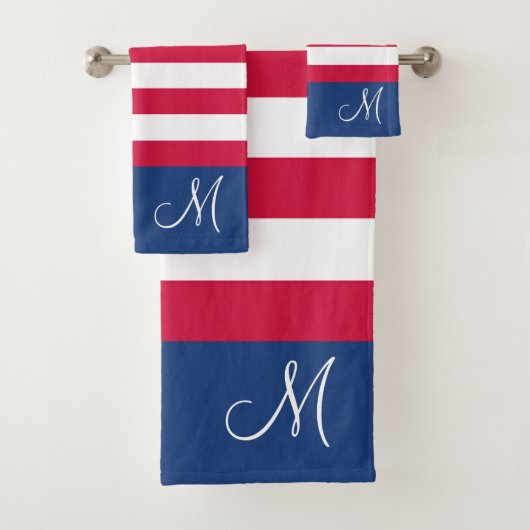 Op maat gemaakte Amerikaanse vlag Rood Wit en Blau Bad Handdoek (Insitu)